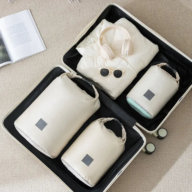Large Capacity Vacuum Compression Storage Bags Set for Travel, Foldable Luggage Packing with Dust-Proof Cover Storage Bags