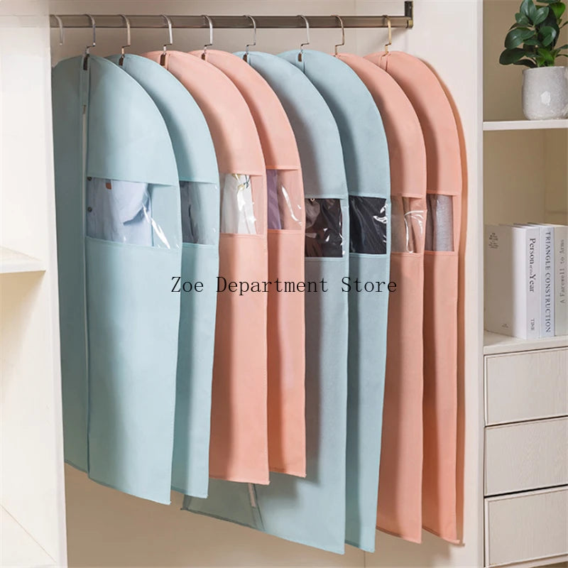 Dust-proof Cover for Suit Non-woven Cloth Visible Transparent Window Clothing Dust Proof Jacket Cover Clothes Bag Protection Bag